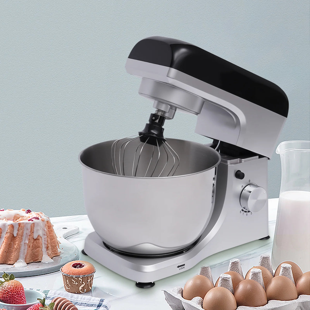 4.5L 1000W Electric Stand Mixer with Hook Attachments U817