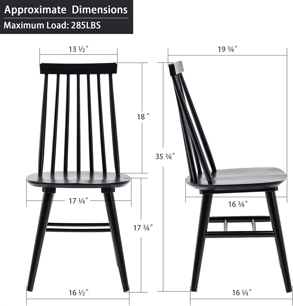 Black Set of 4 Wood Dining Chairs M93489