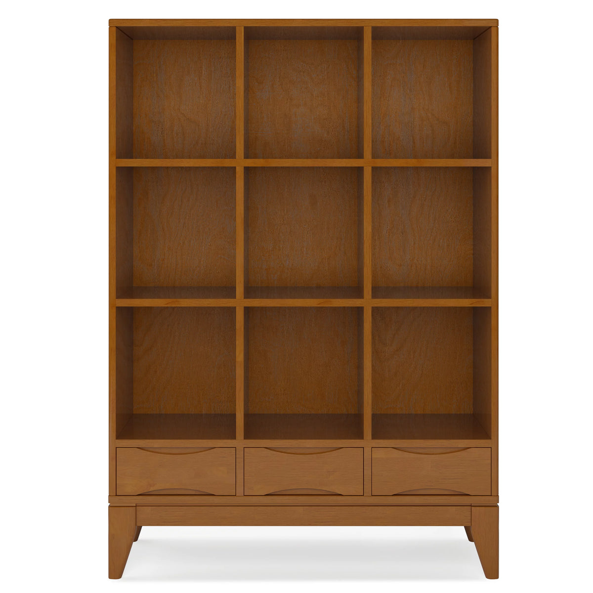 Teak Brown Solid Hardwood Cube Storage Bookcase with Drawers X89056