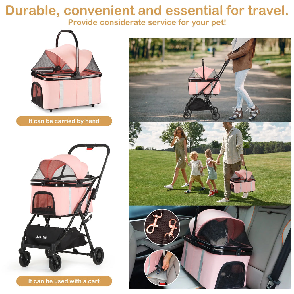 Foldable 4 Wheel Pet Stroller P42759