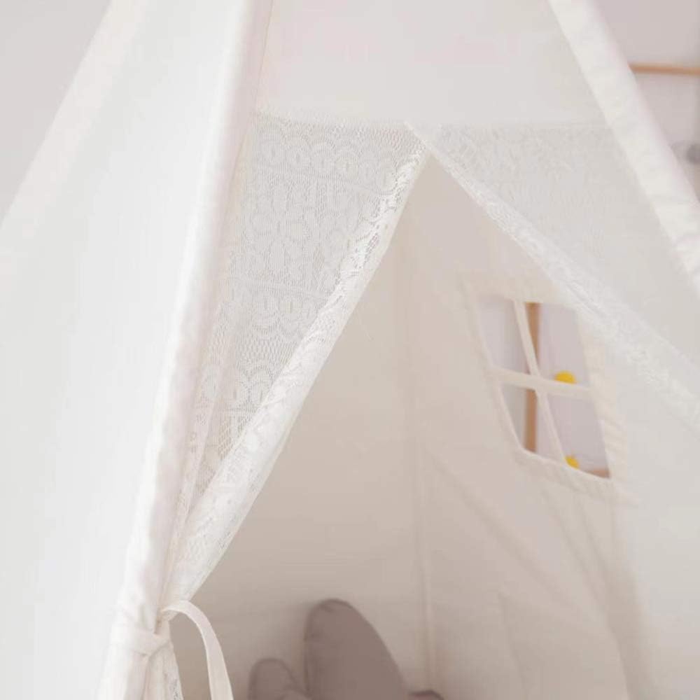 White Lace Cotton Canvas Kids Tent L928