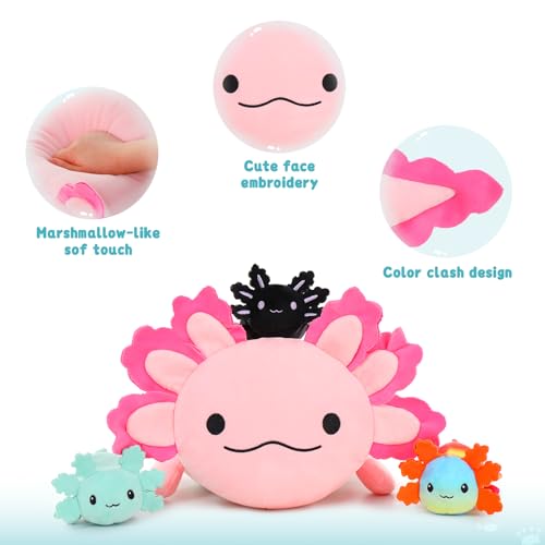 5Pcs Shark Stuffed Animals Set with 4 Small Sea Animal Plush Toys X232