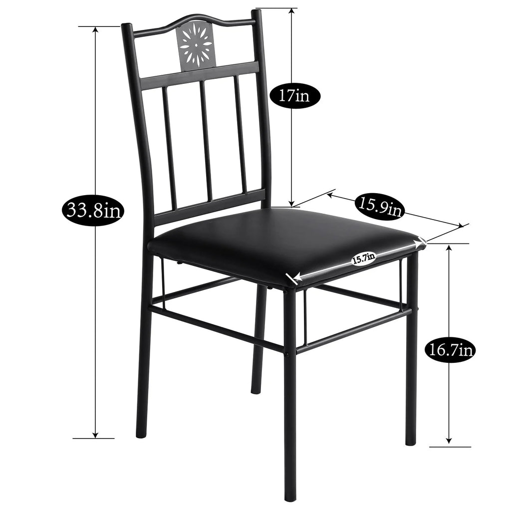 3-Piece Dining Table Set with 2 Black Chairs V724