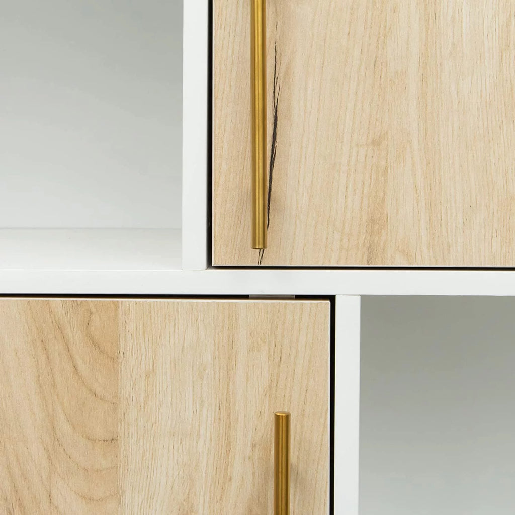 White and Oak Storage Cabinet with Door J92433