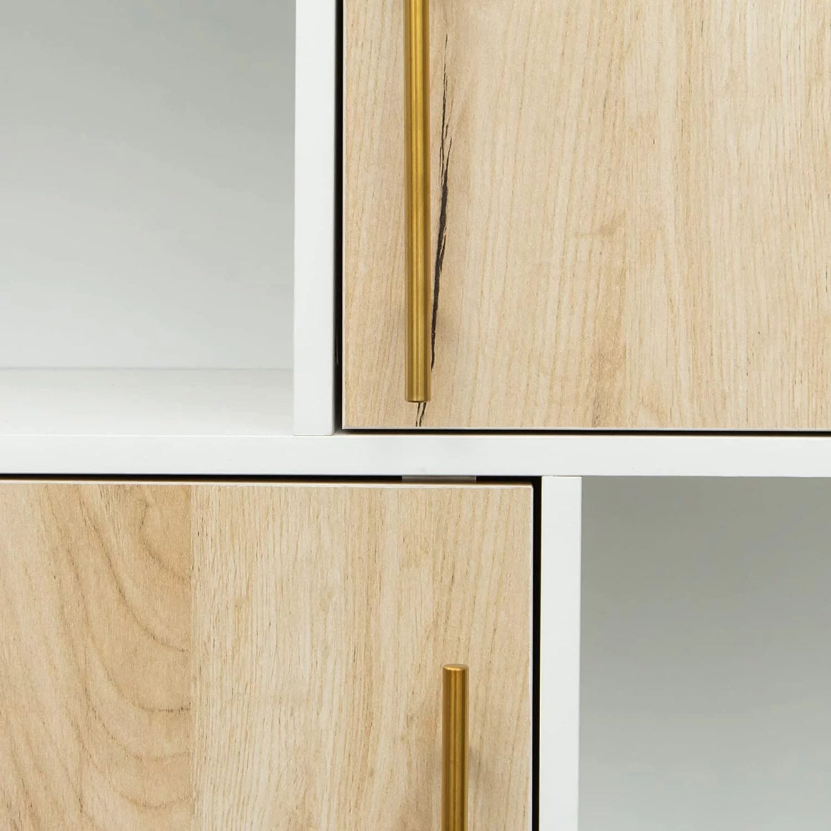 White and Oak Storage Cabinet with Door J92433