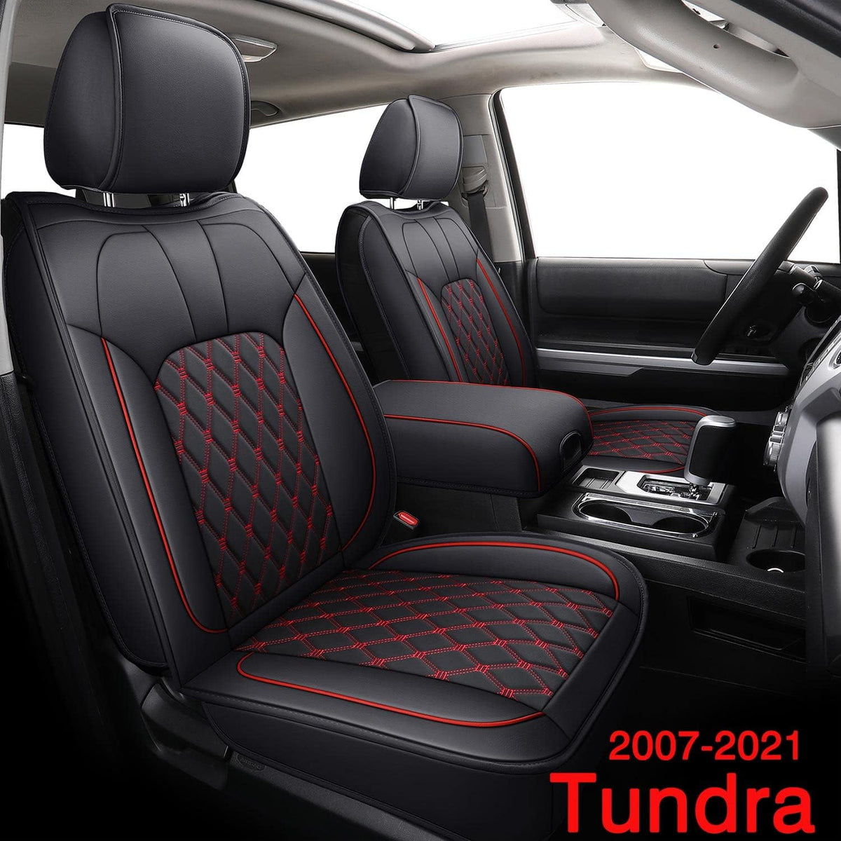 Black&Blue Water Proof Faux Leather Full Set Car Seat Covers G469