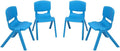 12 inch Blue Plastic Stackable Kids Chairs, 4Pcs V6347
