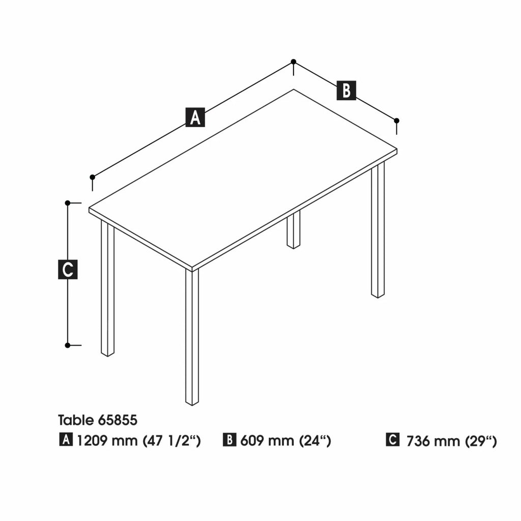 48W Table Desk with Square Metal Legs F207