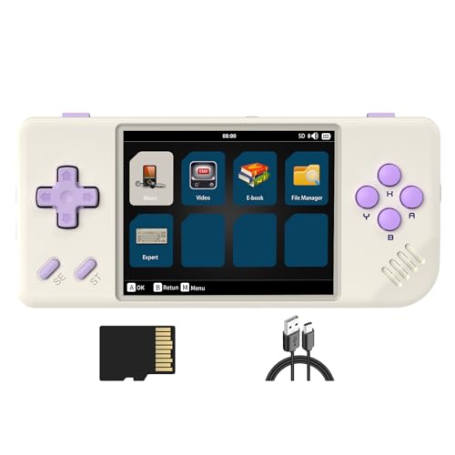 Handheld Game Console Retro 2.83-inch Screen Video Game Player 64G TF Card 3100mAh Battery Black Transparent J17925