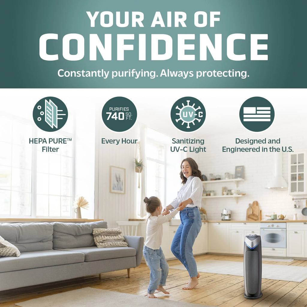 Air Purifier with HEPA Filter and UV-C Sanitizer, Gray M717