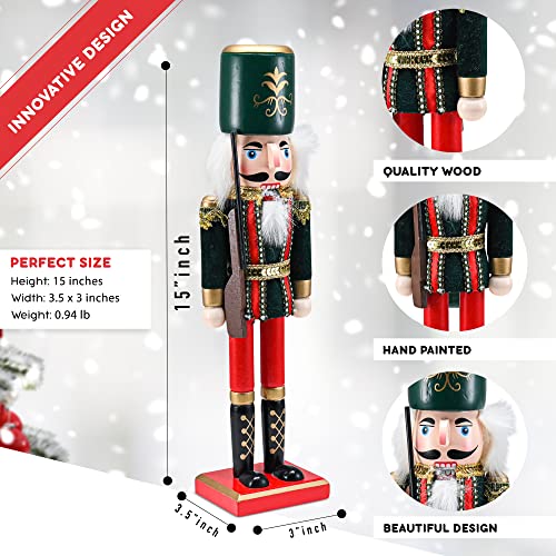 Red and Black Wooden Nutcracker Soldier S32305