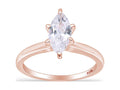 Rose Gold Cubic Zirconia Solitaire Engagement Ring F4370