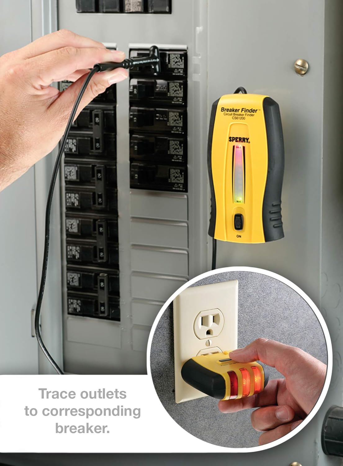 Circuit Breaker Finder and GFCI Tester, Yellow, Pack of 2 A274