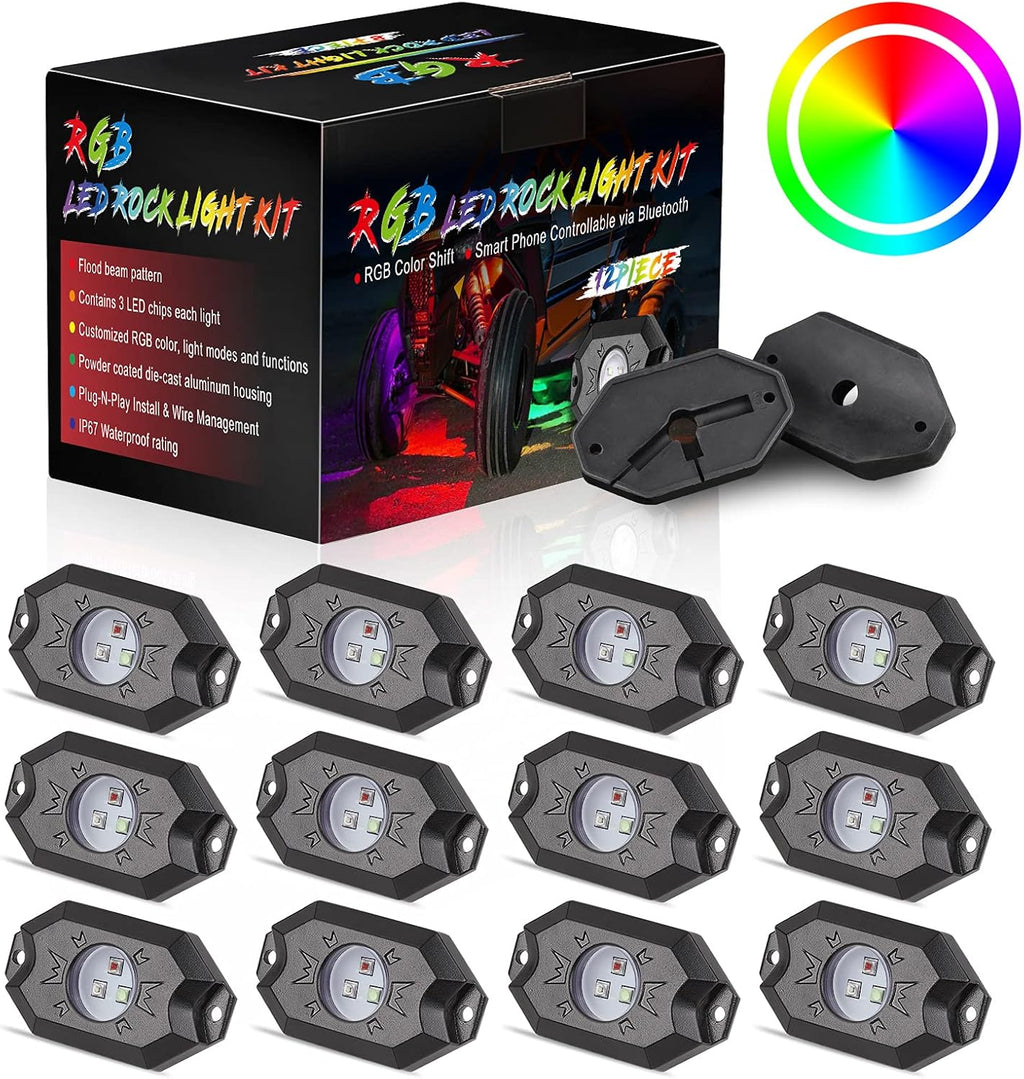 8 Pods Multicolor LED Rock Light Kit Pack of 2 Z666