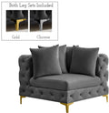 Grey Velvet Corner Chair P8308