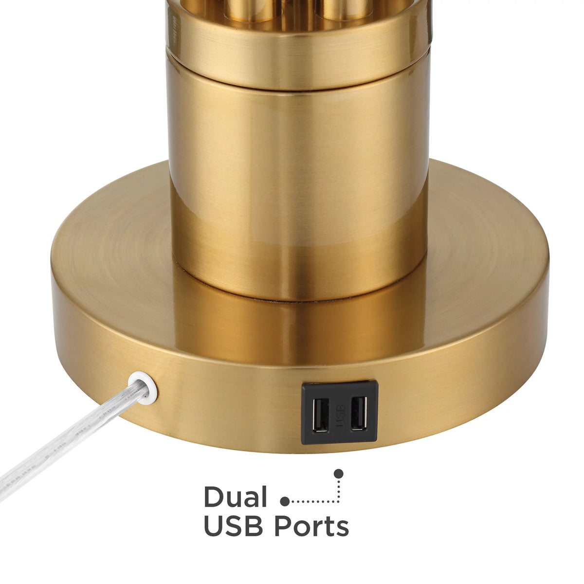 Mid Century Modern Accent Table Lamp with USB Ports C137