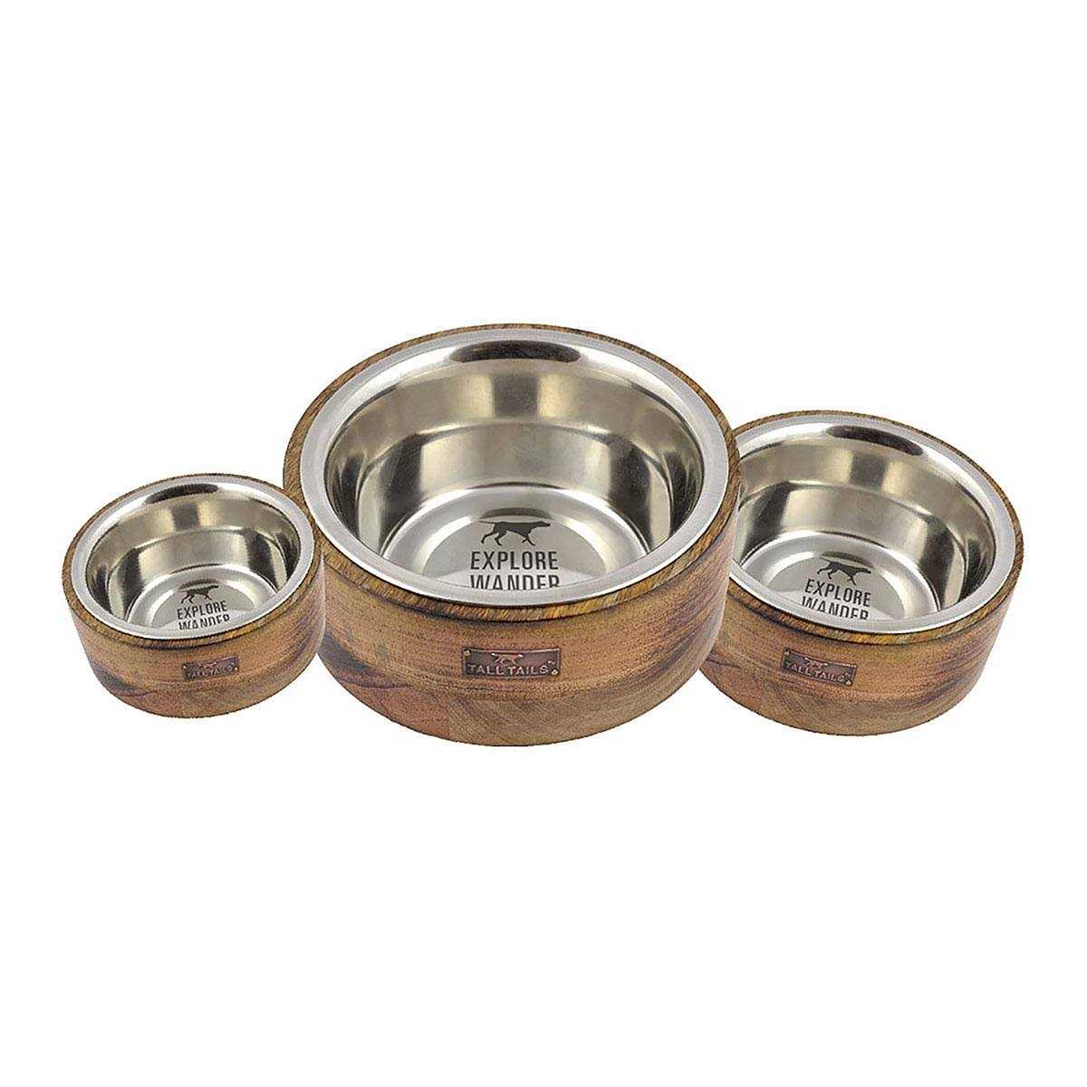 Wood Dog Bowl M8673