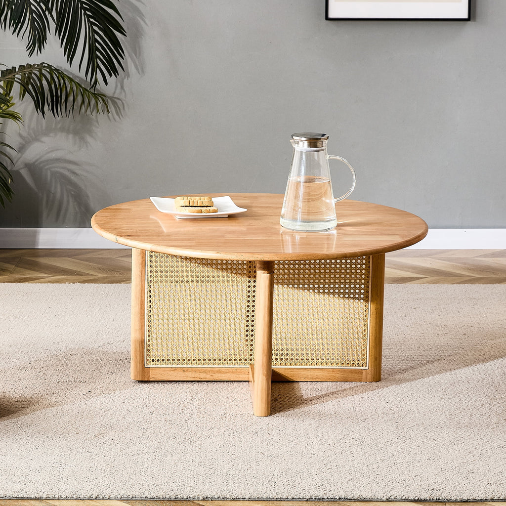 Coffee Table with Rattan Accents N226