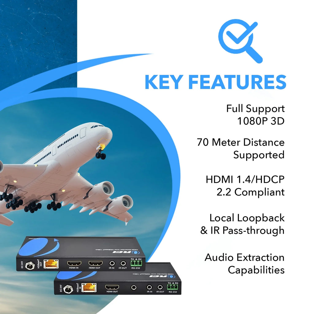 4K UltraHD Extender over HDBaseT Balun 18Gbps Over CAT 5/6/7 Ethernet Cable W385666