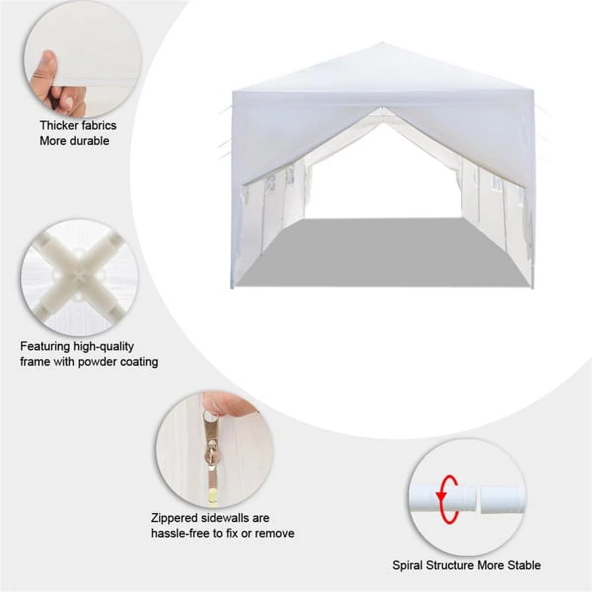 10'x30' Outdoor Canopy Tent with 8 Removable Sidewalls G4051