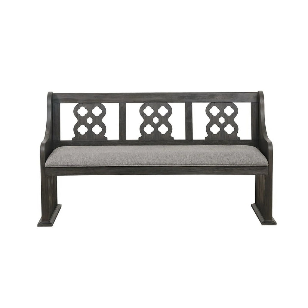 Traditional Wood Dining Room Bench with Back U4966