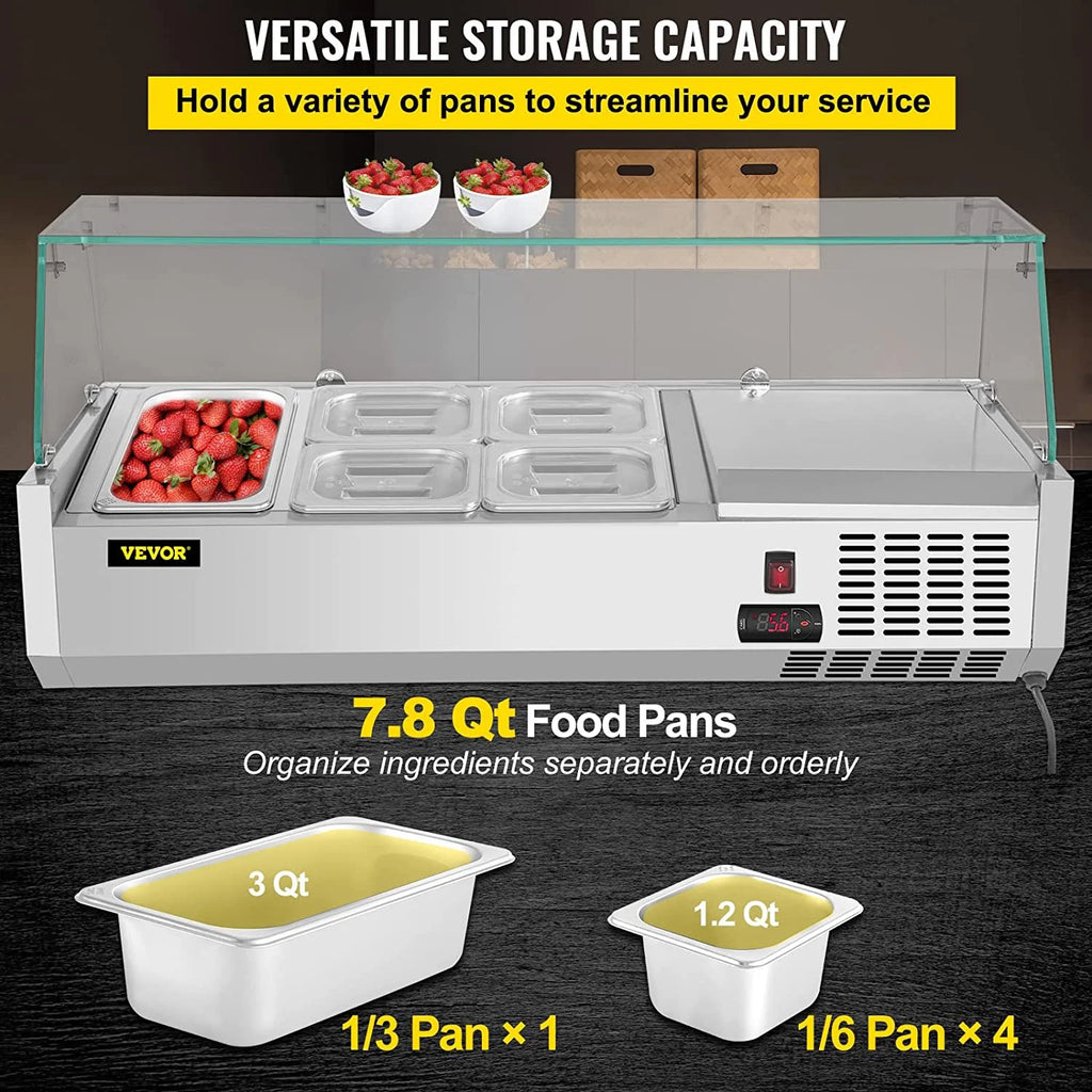 Refrigerated Condiment Prep Station Sandwich Table with Pans B556246