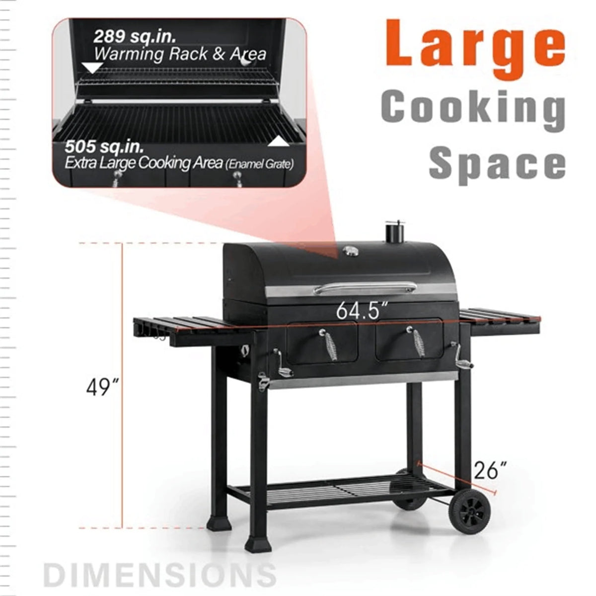 Charcoal Grill Portable BBQ Grill Black Q678