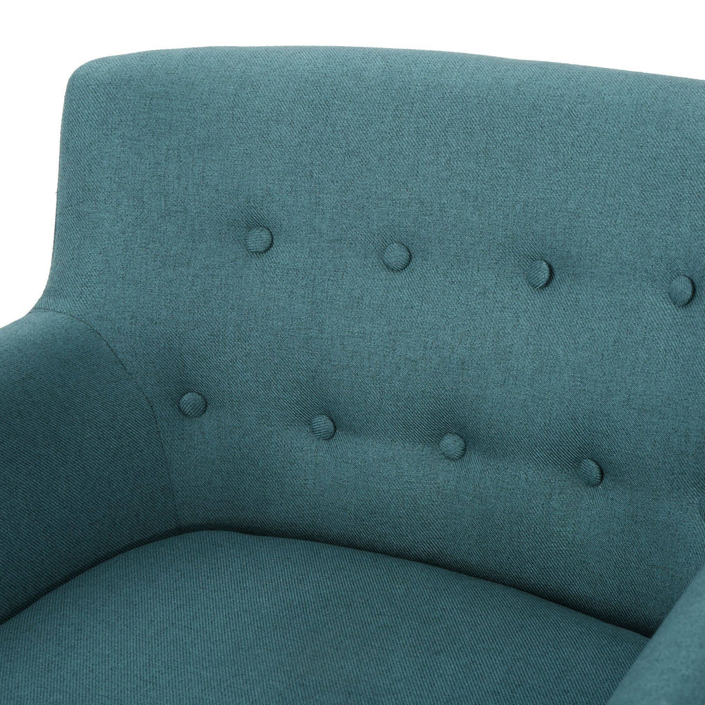 Teal Green and Brown Tufted Club Chair Q511