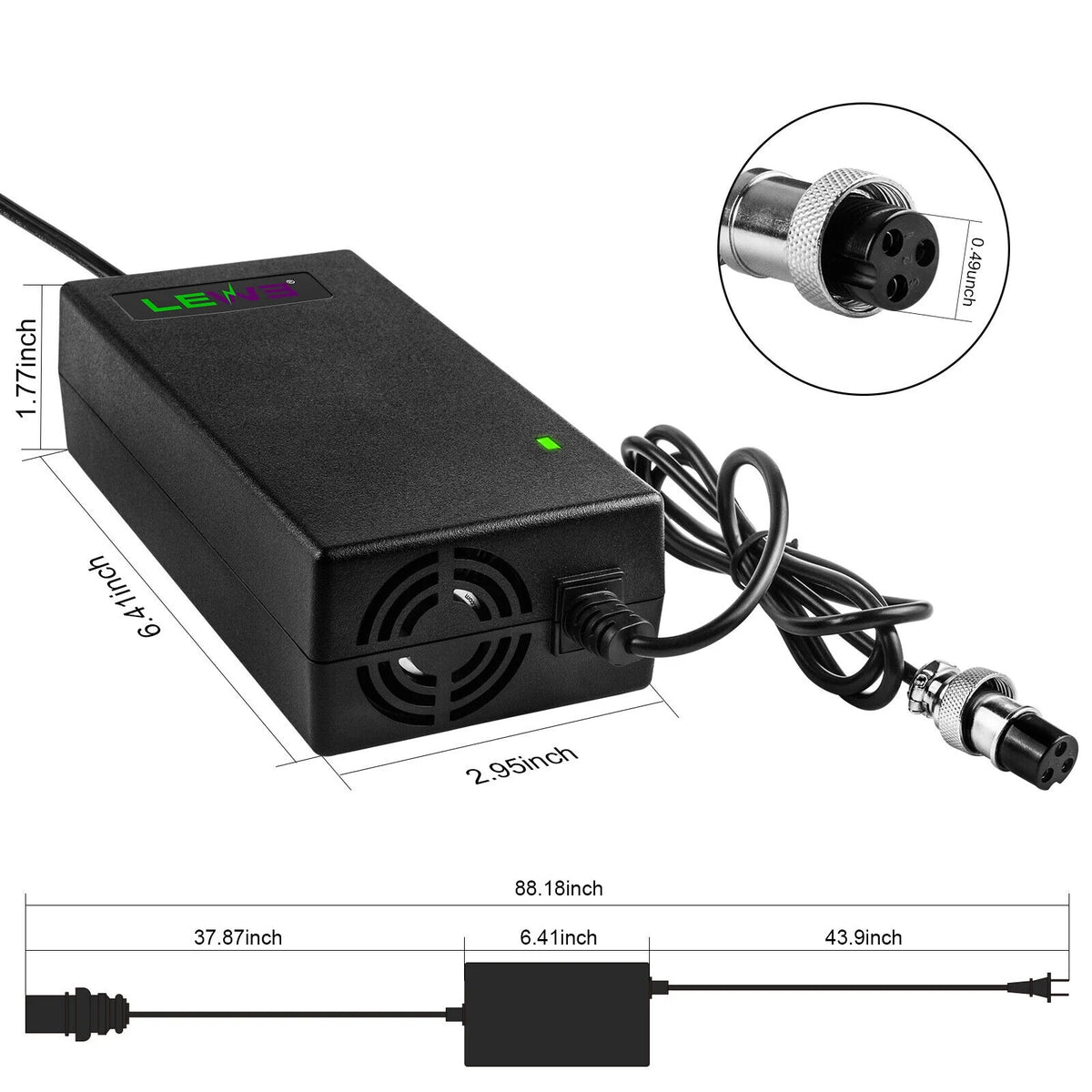 67.2V 2A 60V 16S Li-ion Battery Charger Adapter R9310