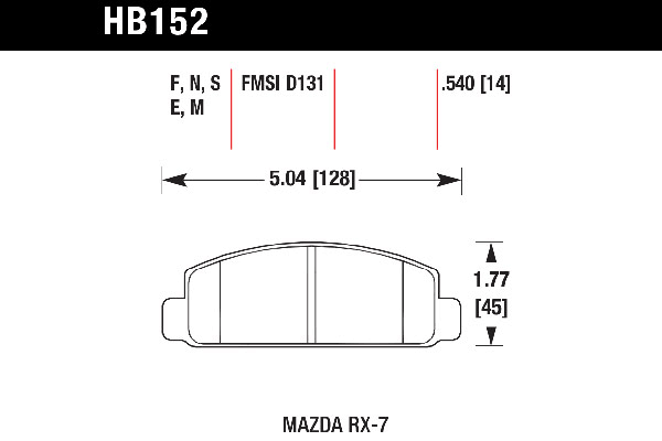 Black Disc Brake Pad C858