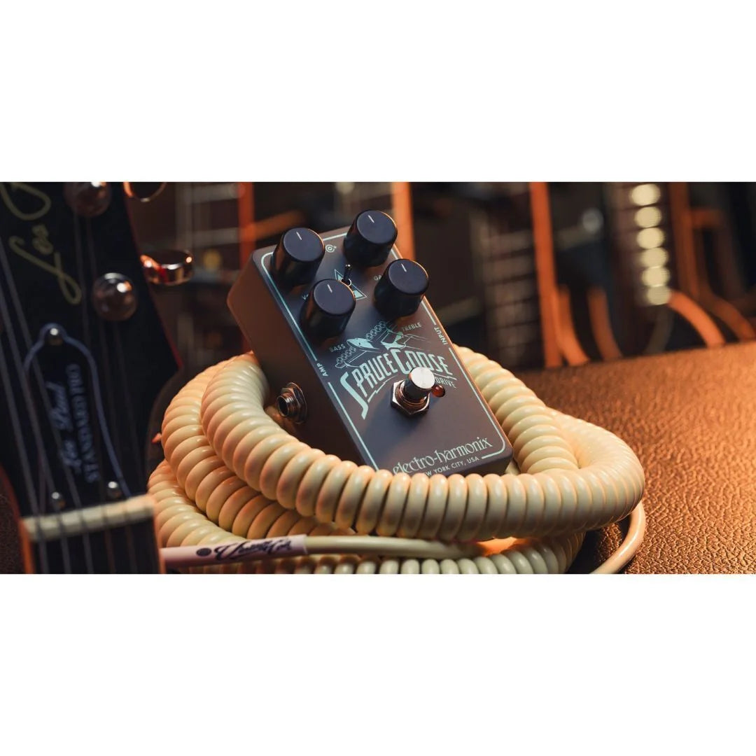 Grey and Teal Overdrive Effects Pedal P52220