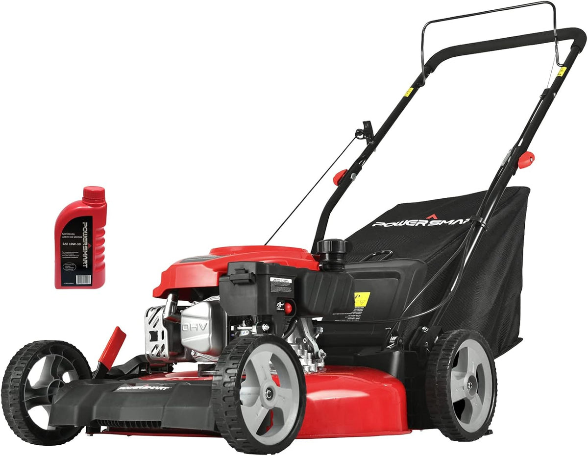 21 Inch Gas Powered Push Lawn Mower with 170cc OHV 4-Stroke Engine D557635