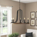 5-Light Candle Style Wagon Wheel Chandelier Y458902