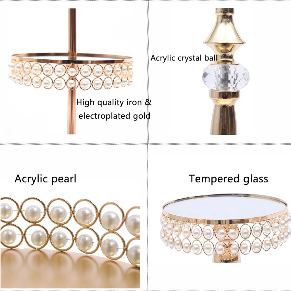 9 Pcs Acrylic Pearl Cake Stand Set U394