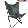 Genuine Leather Butterfly Chair Forest Green L84945
