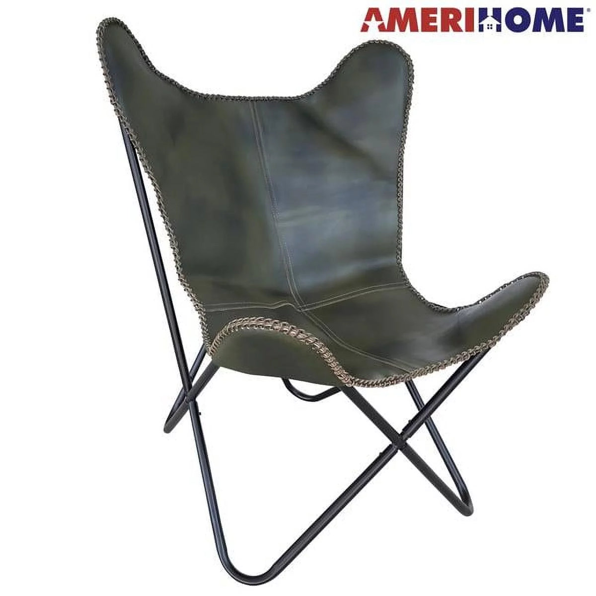 Genuine Leather Butterfly Chair Forest Green L84945