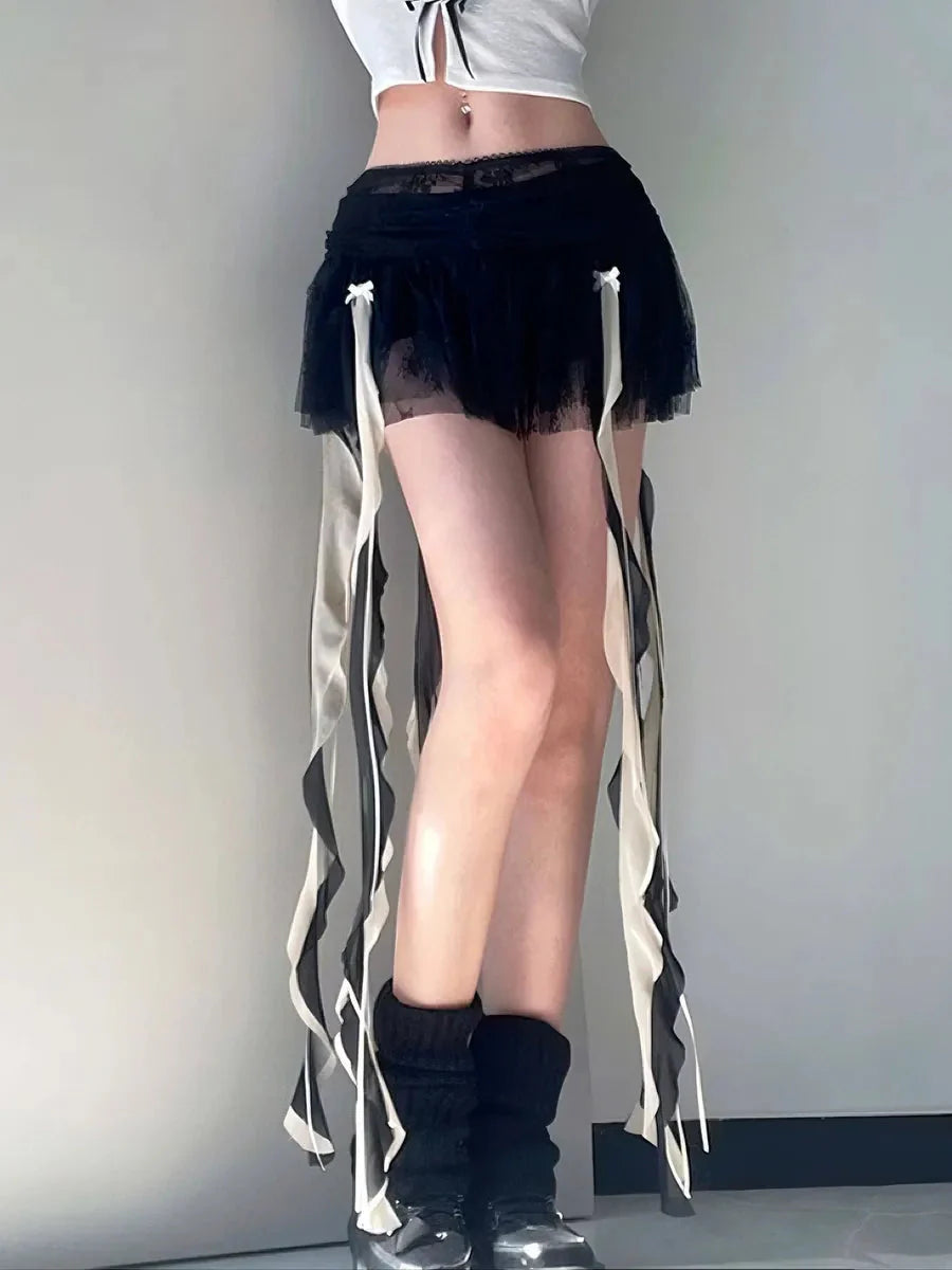 Dark Ribbon Mini Skirt R92700