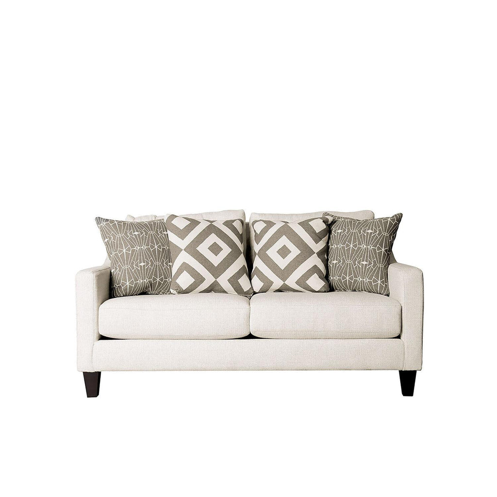 Ivory Fabric Sofa and Loveseat P3261