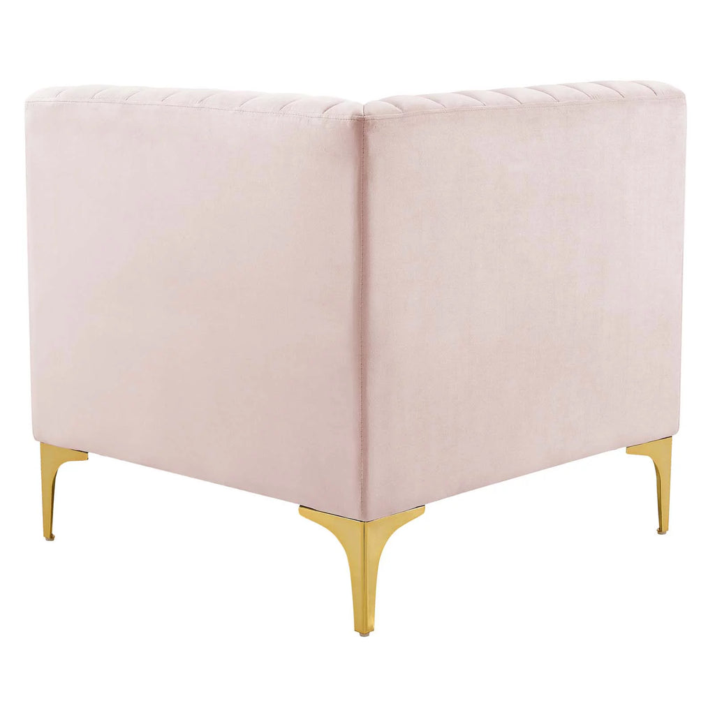 Pink Velvet 6-Piece Sectional Sofa P56804