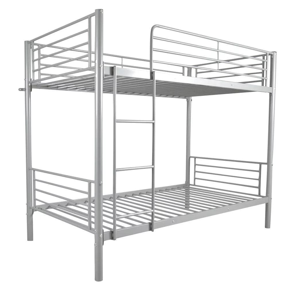 Twin Over Twin Gray Metal Bunk Bed I27216