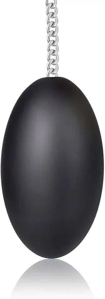 Egg-Shaped Silicone Butt Plug with Stainless Steel Pull Chain Y6156