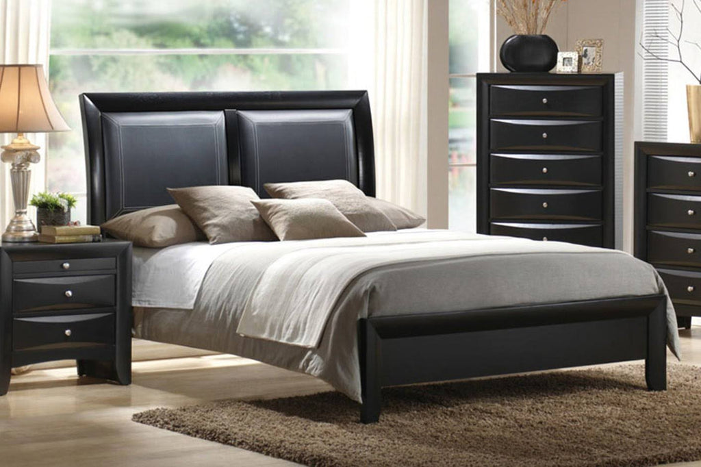 Black Wooden Eastern King Bed O847