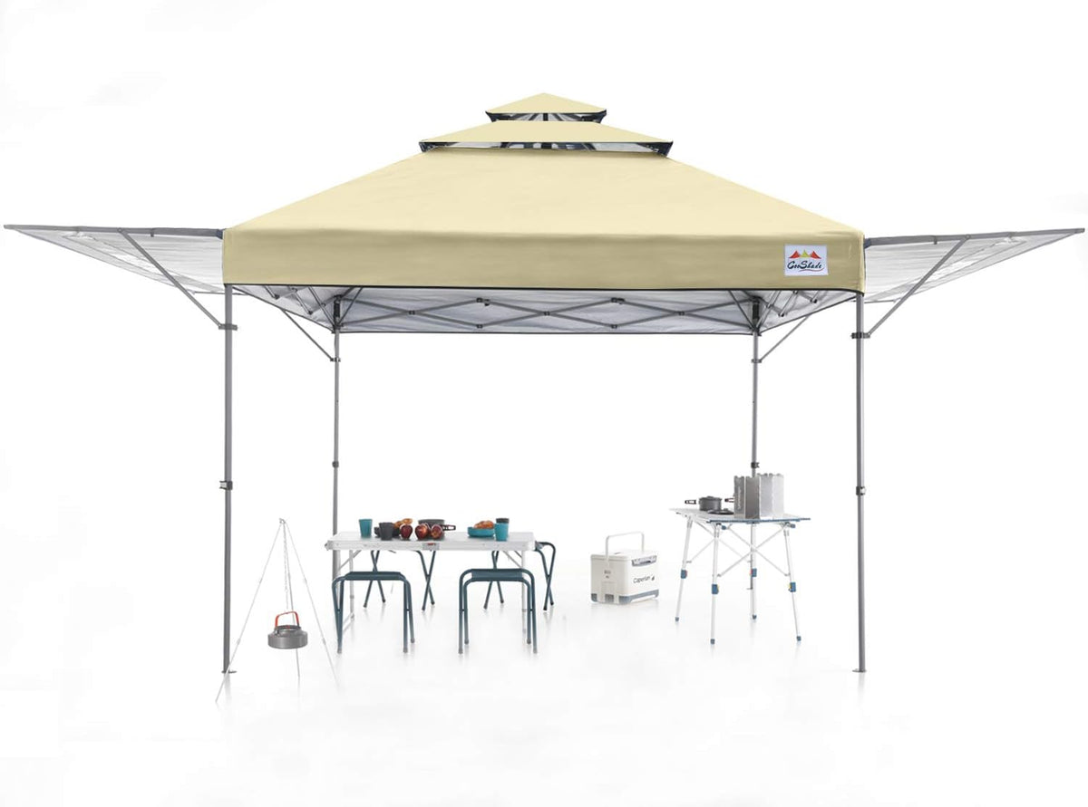 10x17 Instant Pop Up Canopy with Ventilation and Adjustable Dual Half Awnings I107