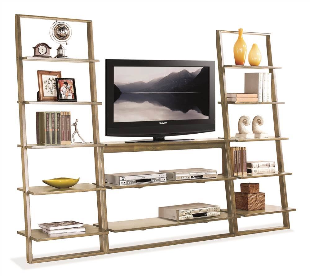 Smoky Driftwood Leaning Bookcase B451