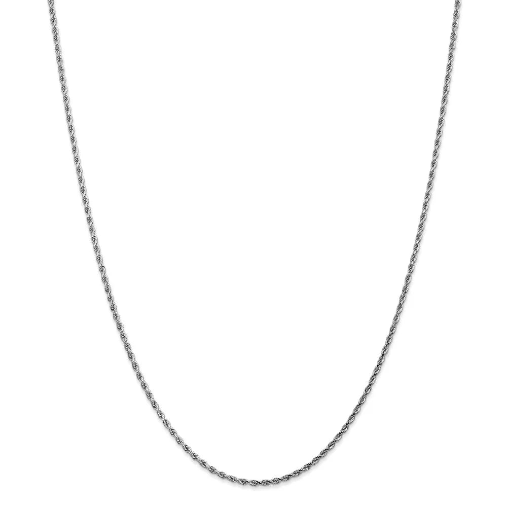 10kt White Gold 1.75mm Diamond-cut Rope Chain Necklace C351588