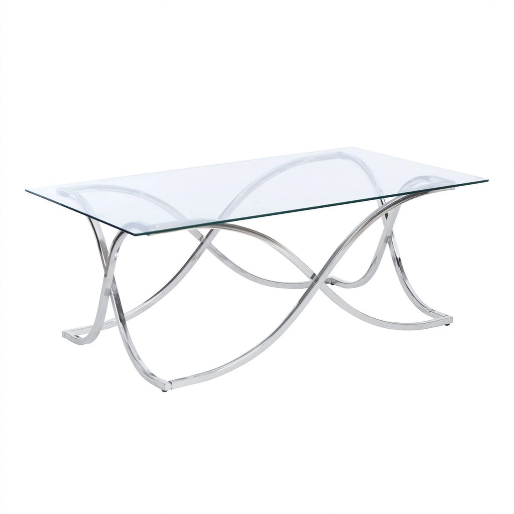 Glass Coffee and 2 End Table Set with Twisted Legs C111971