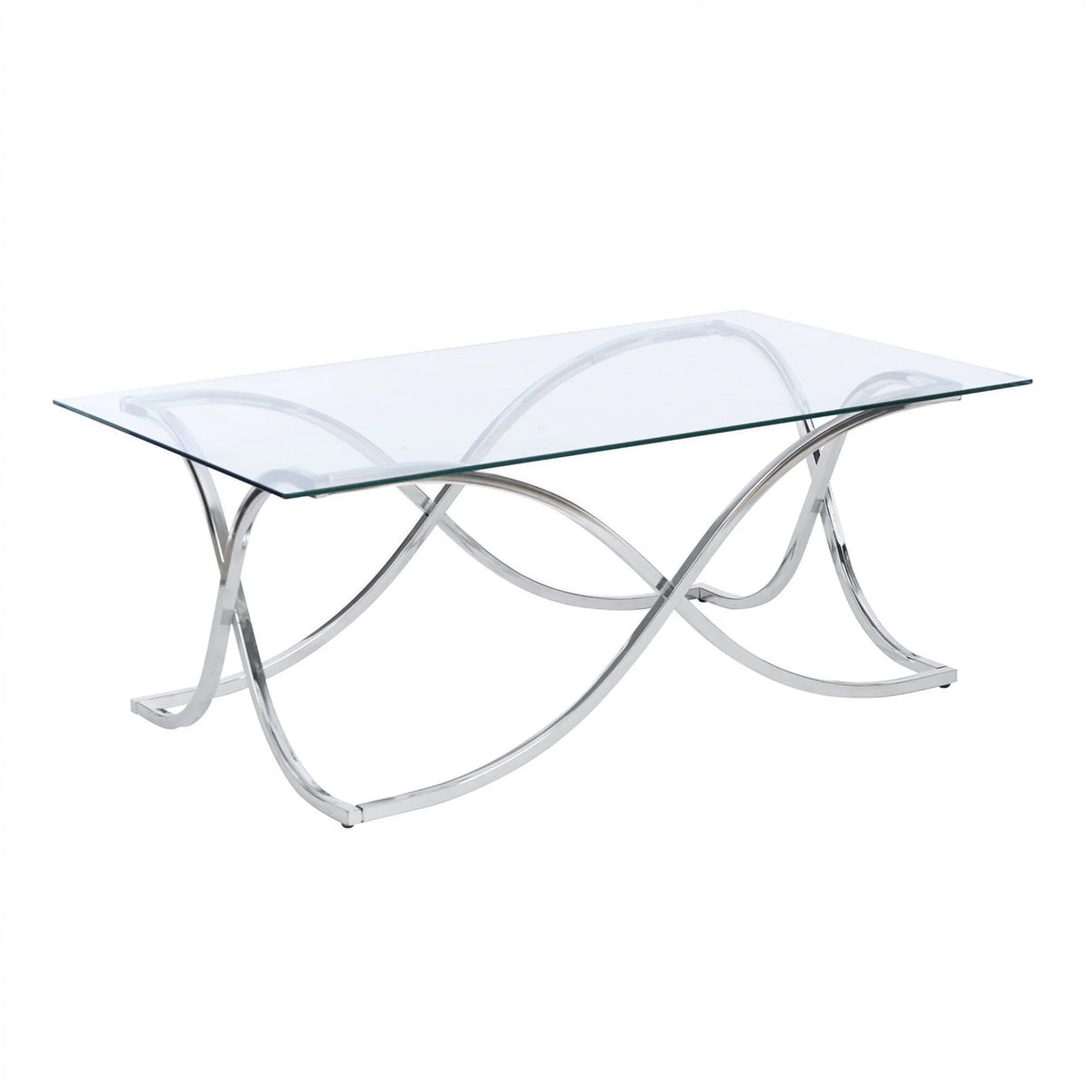 Glass Coffee and 2 End Table Set with Twisted Legs C111971