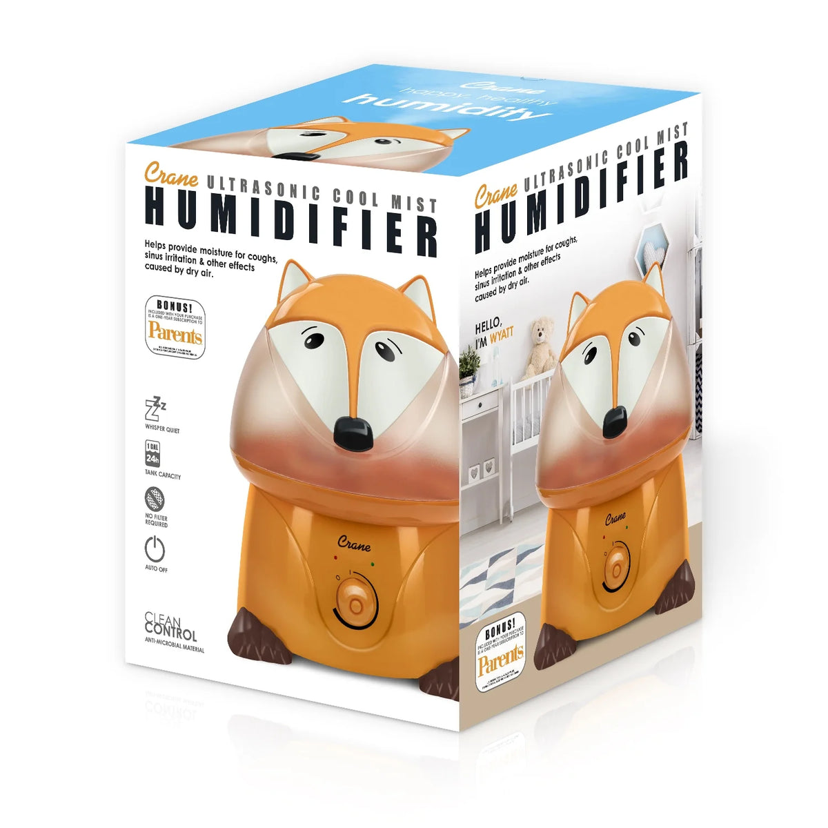 Fox Ultrasonic Cool Mist Humidifier, 1 Gallon V231