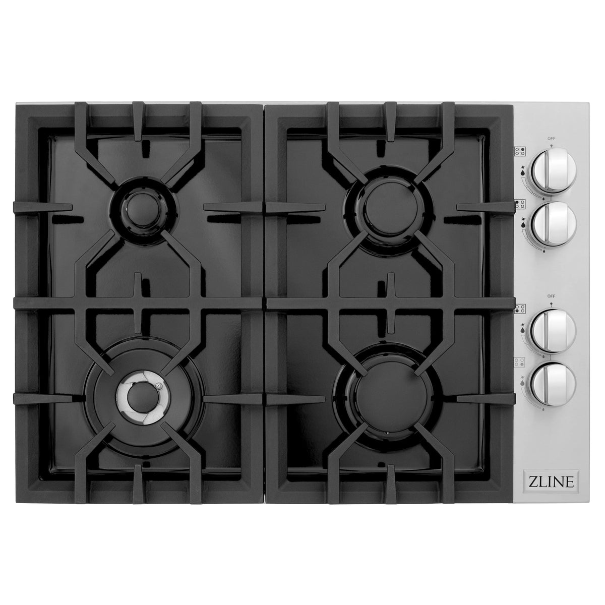 30 in. 4 Gas Burners Cooktop with Black Porcelain Top V738385