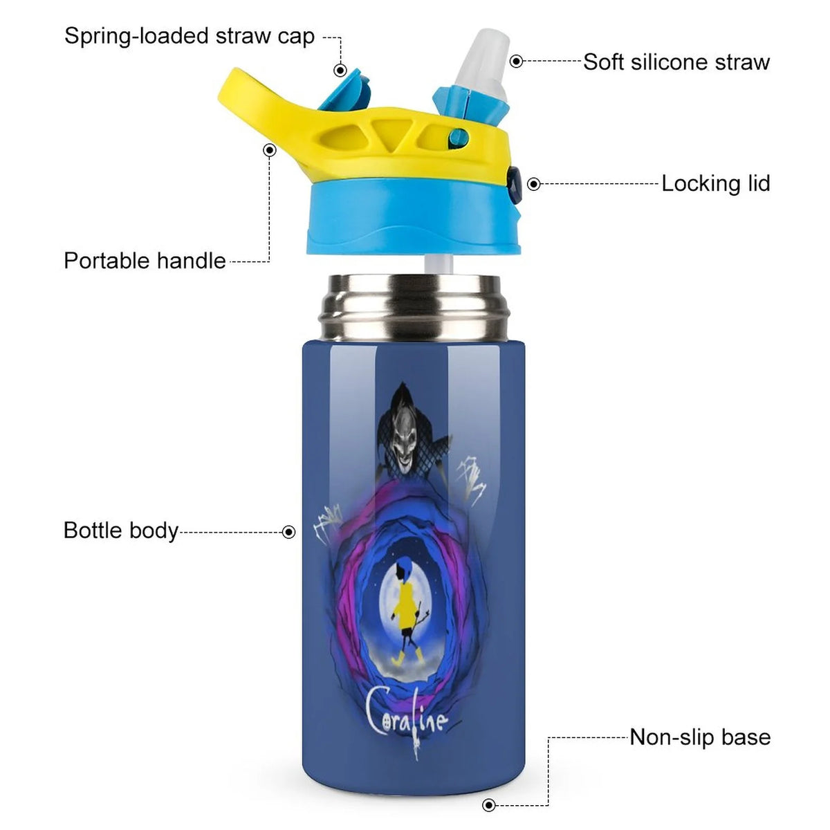 Insulated Stainless Steel Water Bottle with Straw V335568